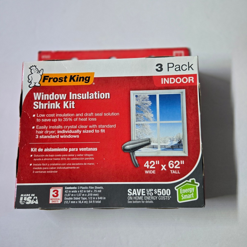 Frost King Indoor Window Insulation Shrink Kit‎ 3 Pack Save Energy Draft Seal